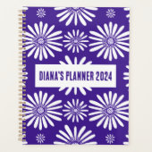 Daisy Pattern Flowers Blooms Floral Paars CUSTOM Planner (Voorkant)