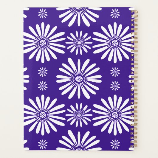 Daisy Pattern Flowers Blooms Floral Paars CUSTOM Planner (Achterkant)
