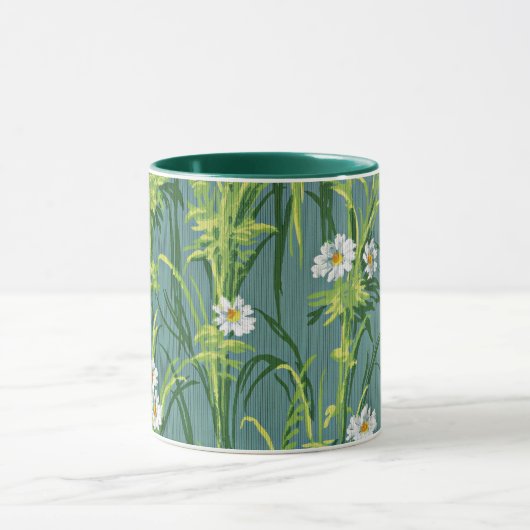 Daisy Pattern, groen patroon, Mok (Midden)