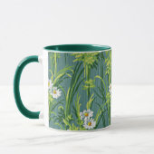 Daisy Pattern, groen patroon, Mok (Links)