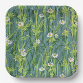 Daisy Pattern, groen patroon, Papieren Bordje (Voorkant)