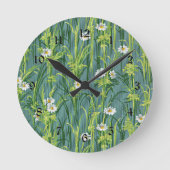 Daisy Pattern, groen patroon, Ronde Klok (Voorkant)