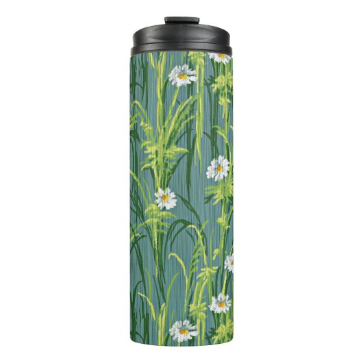 Daisy Pattern, groen patroon, Thermosbeker (Voorkant)