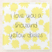 Daisy Pattern Ik hou van je duizend madeliefjes Glazen Onderzetter (Voorkant)