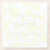 Daisy Pattern Ik hou van je duizend madeliefjes Glazen Onderzetter (Achterkant)