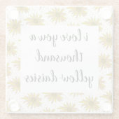 Daisy Pattern Ik hou van je duizend madeliefjes Glazen Onderzetter (Achterkant)