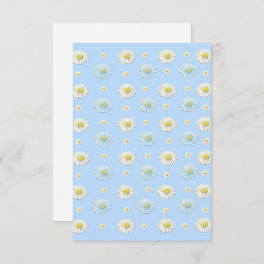 Daisy Pattern op lichtblauwe achtergrond Bedankkaart (Voorkant / Achterkant)