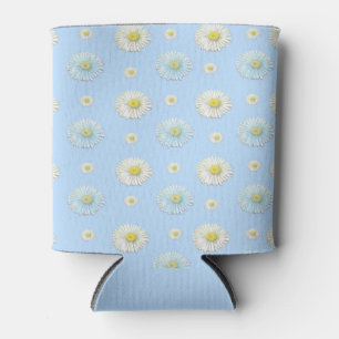 Daisy Pattern op lichtblauwe achtergrond Blikjeskoeler