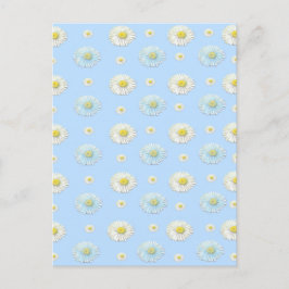 Daisy Pattern op lichtblauwe achtergrond Briefkaart
