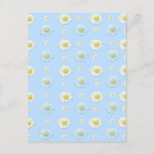 Daisy Pattern op lichtblauwe achtergrond Briefkaart