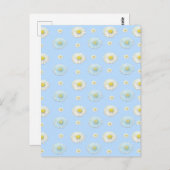 Daisy Pattern op lichtblauwe achtergrond Briefkaart (Voorkant / Achterkant)