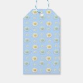 Daisy Pattern op lichtblauwe achtergrond Cadeaulabel (Voorkant)
