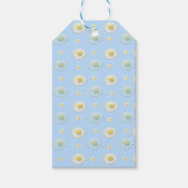 Daisy Pattern op lichtblauwe achtergrond Cadeaulabel