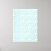 Daisy Pattern op lichtblauwe achtergrond Canvas Afdruk (Voorkant)