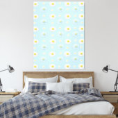 Daisy Pattern op lichtblauwe achtergrond Canvas Afdruk (Insitu (Slaapkamer))