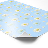 Daisy Pattern op lichtblauwe achtergrond Foto Afdruk (Hoek)