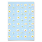 Daisy Pattern op lichtblauwe achtergrond Foto Afdruk (Voorkant)