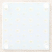 Daisy Pattern op lichtblauwe achtergrond Glazen Onderzetter (Achterkant)