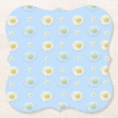 Daisy Pattern op lichtblauwe achtergrond Kartonnen Onderzetters (Voorkant)