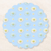 Daisy Pattern op lichtblauwe achtergrond Kartonnen Onderzetters (Voorkant)