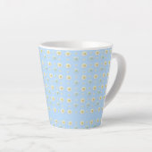 Daisy Pattern op lichtblauwe achtergrond Latte Mok (Rechterhoek)