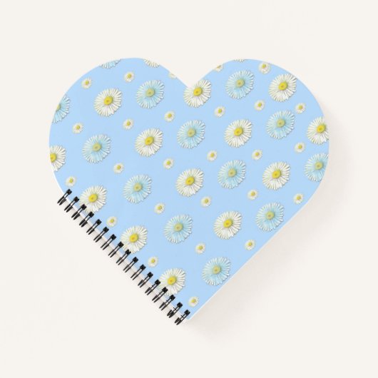 Daisy Pattern op lichtblauwe achtergrond Notitieboek (Voorkant)