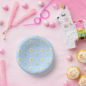 Daisy Pattern op lichtblauwe achtergrond Papieren Kommen (Feest)