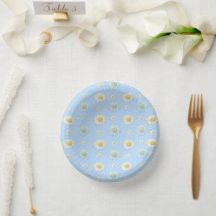 Daisy Pattern op lichtblauwe achtergrond Papieren Kommen