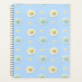 Daisy Pattern op lichtblauwe achtergrond Planner (Voorkant)