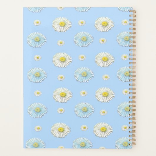 Daisy Pattern op lichtblauwe achtergrond Planner (Achterkant)