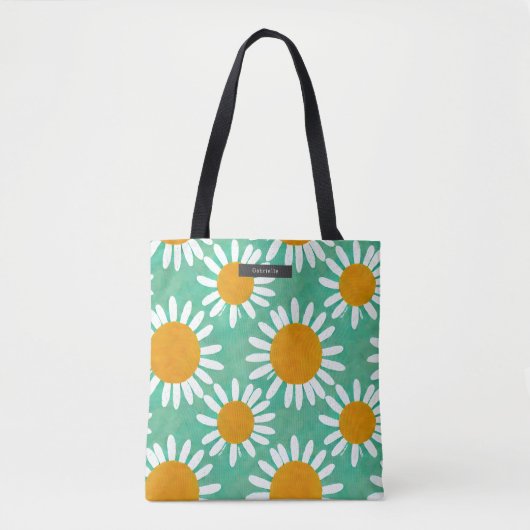Daisy Pattern oversize Tote Bag (Voorkant)