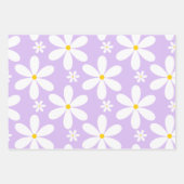Daisy Pattern (Paars) Inpakpapier Vel (Voorkant 2)