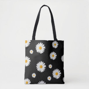 Daisy Pattern Print Canvas tas