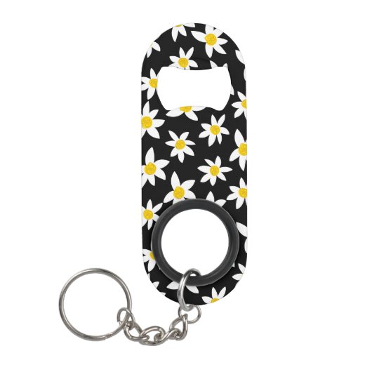 Daisy Pattern Print Mini Flessenopener (Voorkant)