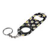 Daisy Pattern Print Mini Flessenopener (Voorkant Gekanteld)