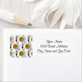 Daisy Pattern Return-adreslabel Etiket (Insitu)