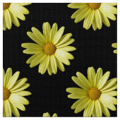 Daisy Pattern - Volledige kleur op zwart Stof (Close Up)