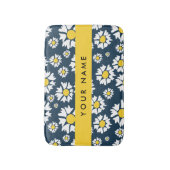 Daisy Pattern, Witte Daisies, Jouw naam Badmat (Voorkant Verticaal)