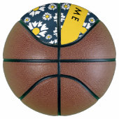 Daisy Pattern, Witte Daisies, Jouw naam Basketbal (Rechts)