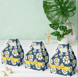 Daisy Pattern, Witte Daisies, Jouw naam Bedankdoosjes