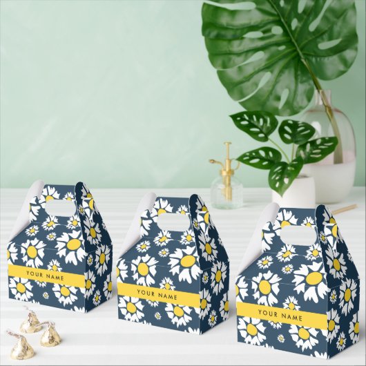 Daisy Pattern, Witte Daisies, Jouw naam Bedankdoosjes (Meervoudige)