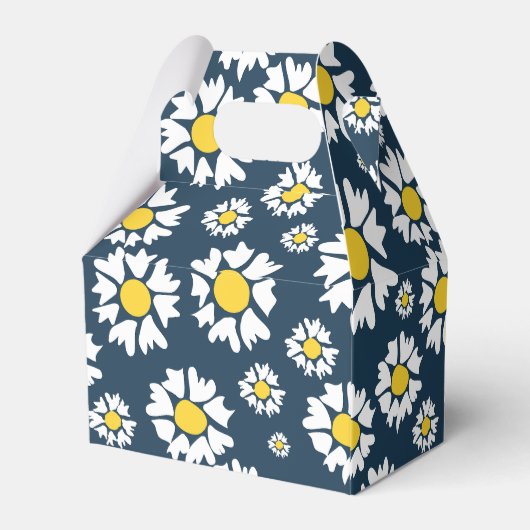 Daisy Pattern, Witte Daisies, Jouw naam Bedankdoosjes (Achterkant)