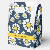 Daisy Pattern, Witte Daisies, Jouw naam Bedankdoosjes (Geopend)