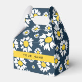 Daisy Pattern, Witte Daisies, Jouw naam Bedankdoosjes (Voorkant Zijde)