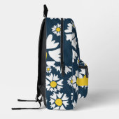 Daisy Pattern, Witte Daisies, Jouw naam Bedrukte Rugzak (Links)