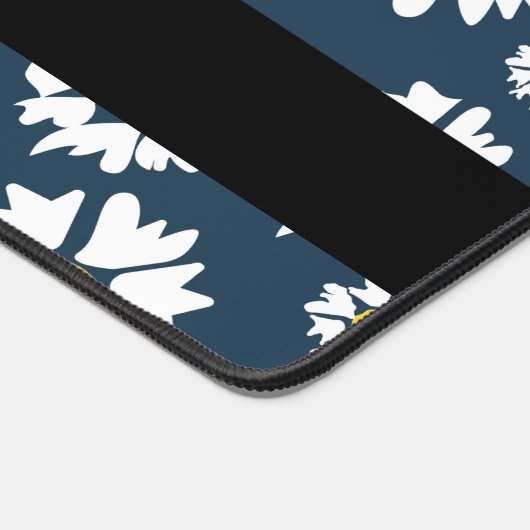 Daisy Pattern, Witte Daisies, Jouw naam Bureaumat (Hoek)