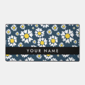 Daisy Pattern, Witte Daisies, Jouw naam Bureaumat (Voorkant)
