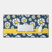 Daisy Pattern, Witte Daisies, Jouw naam Bureaumat (Keyboard & Muis)