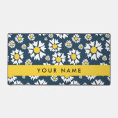 Daisy Pattern, Witte Daisies, Jouw naam Bureaumat (Voorkant)