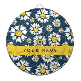 Daisy Pattern, Witte Daisies, Jouw naam Dartbord